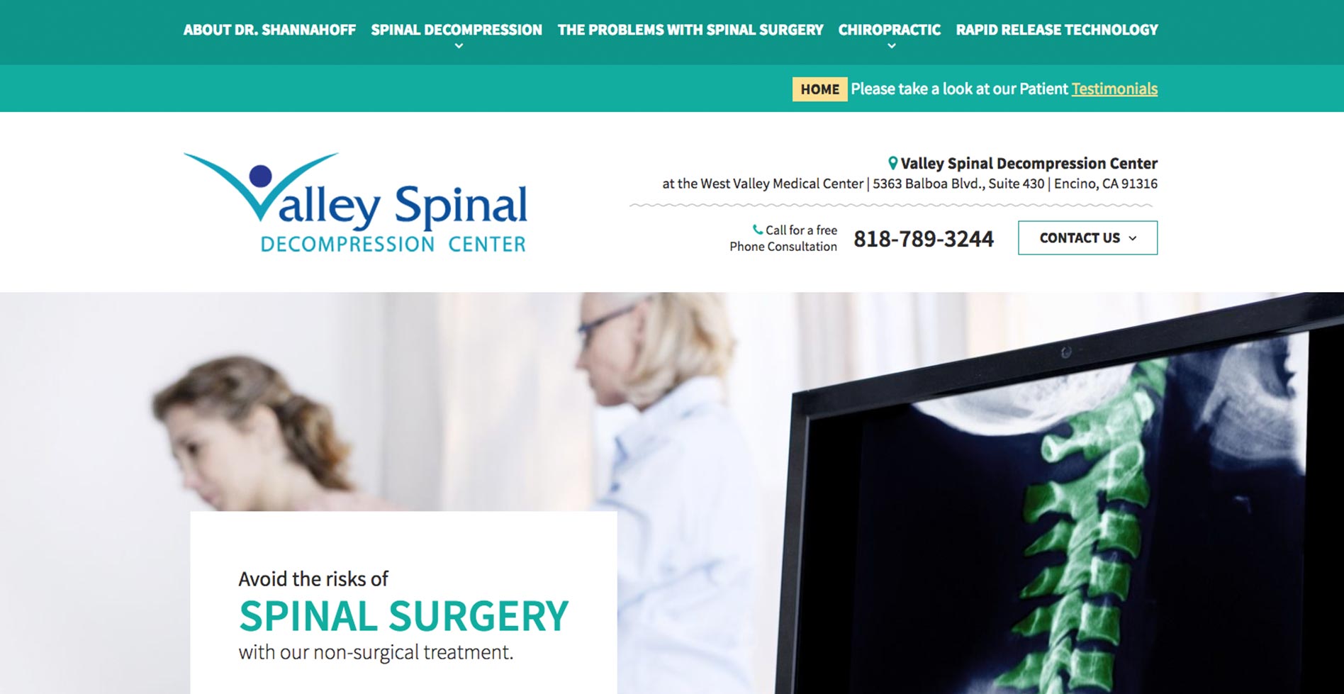 Valley Spinal Decompression Center Website