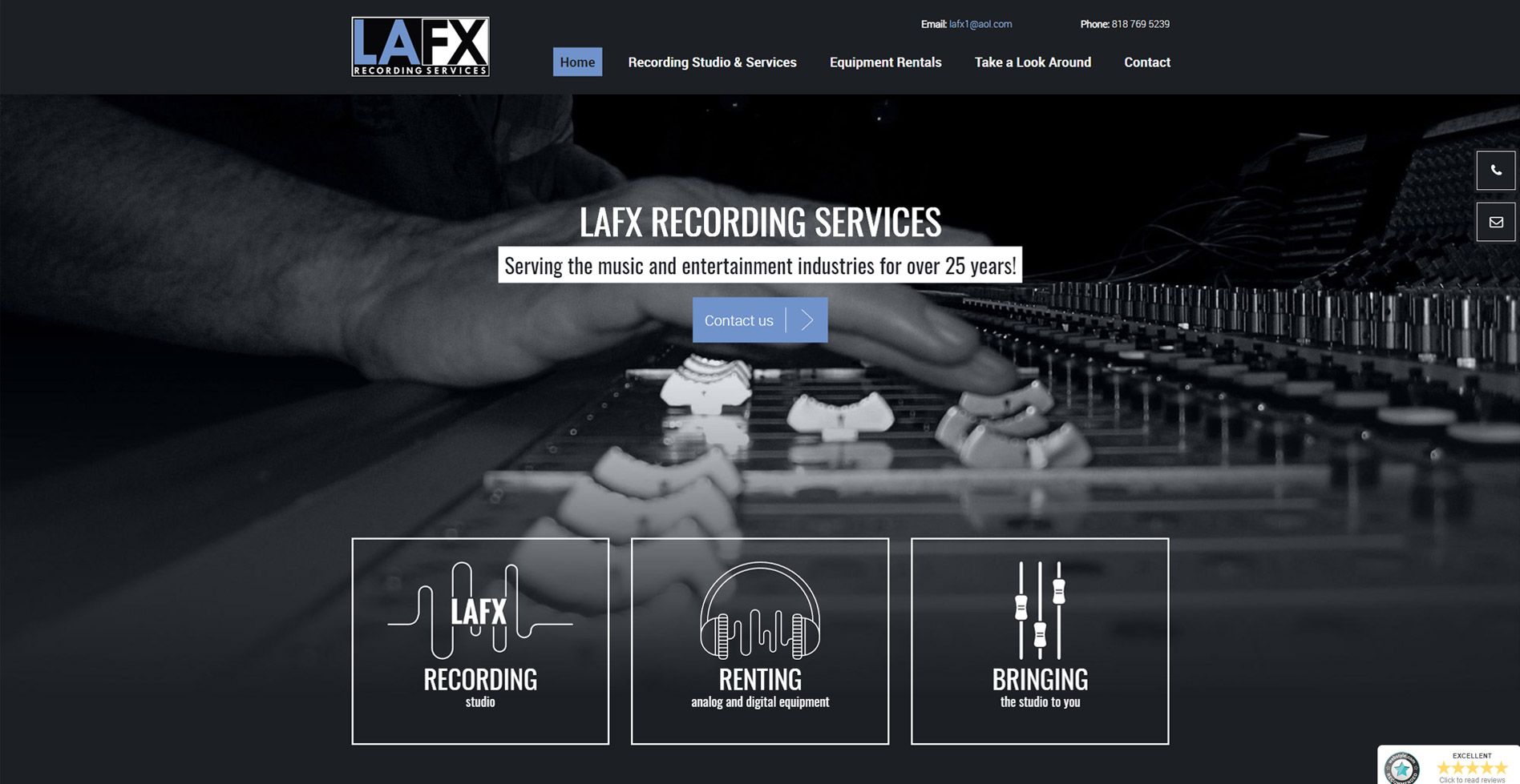 LAFX Recording services Website